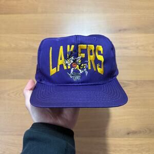 Vintage 90's Los Angeles Lakers Showtime Purple NBA Basketball Snapback Hat Cap